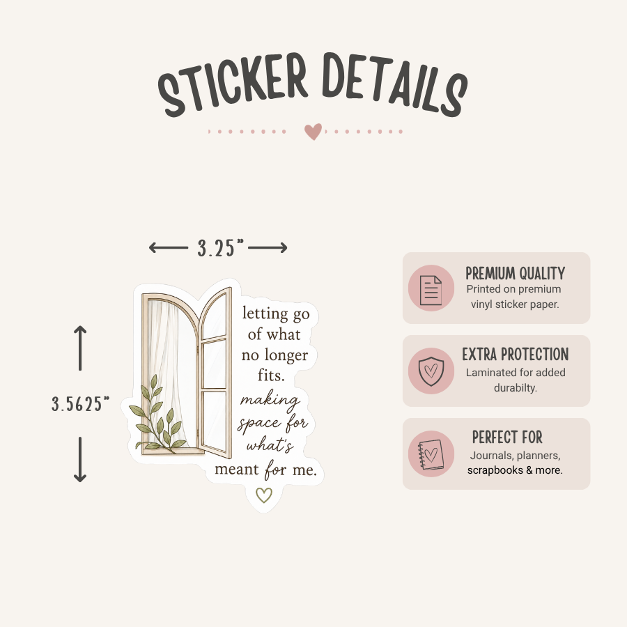Letting Go, Making Space Sticker