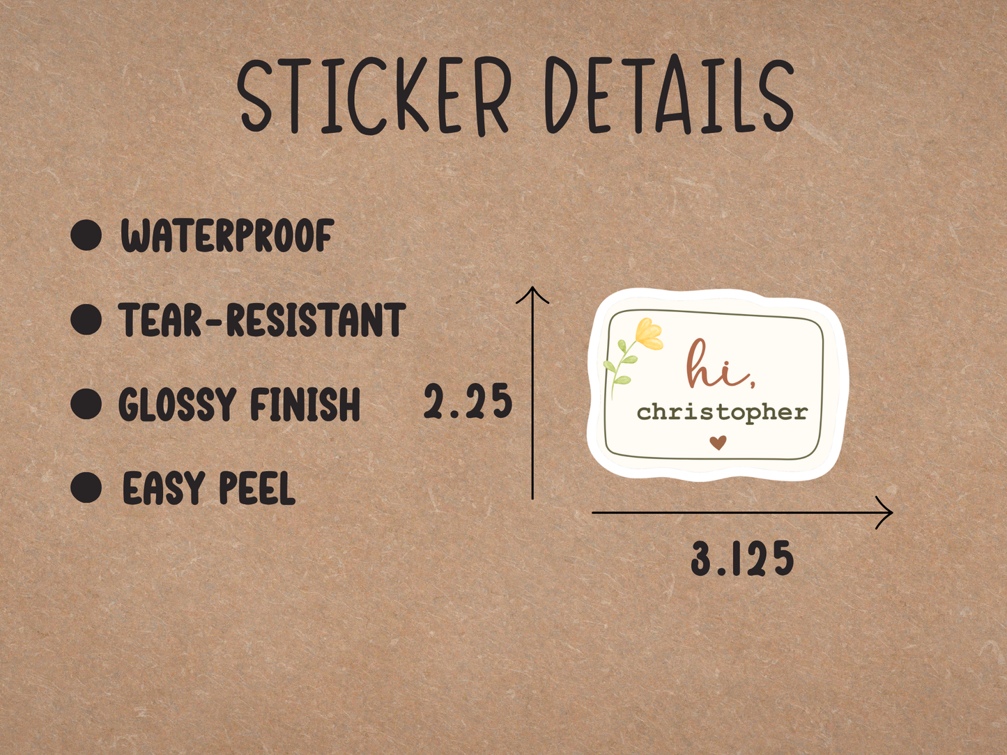 Hi Christopher Memorial Sticker
