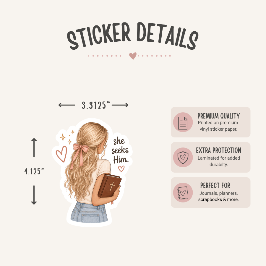 She Seeks Him Sticker