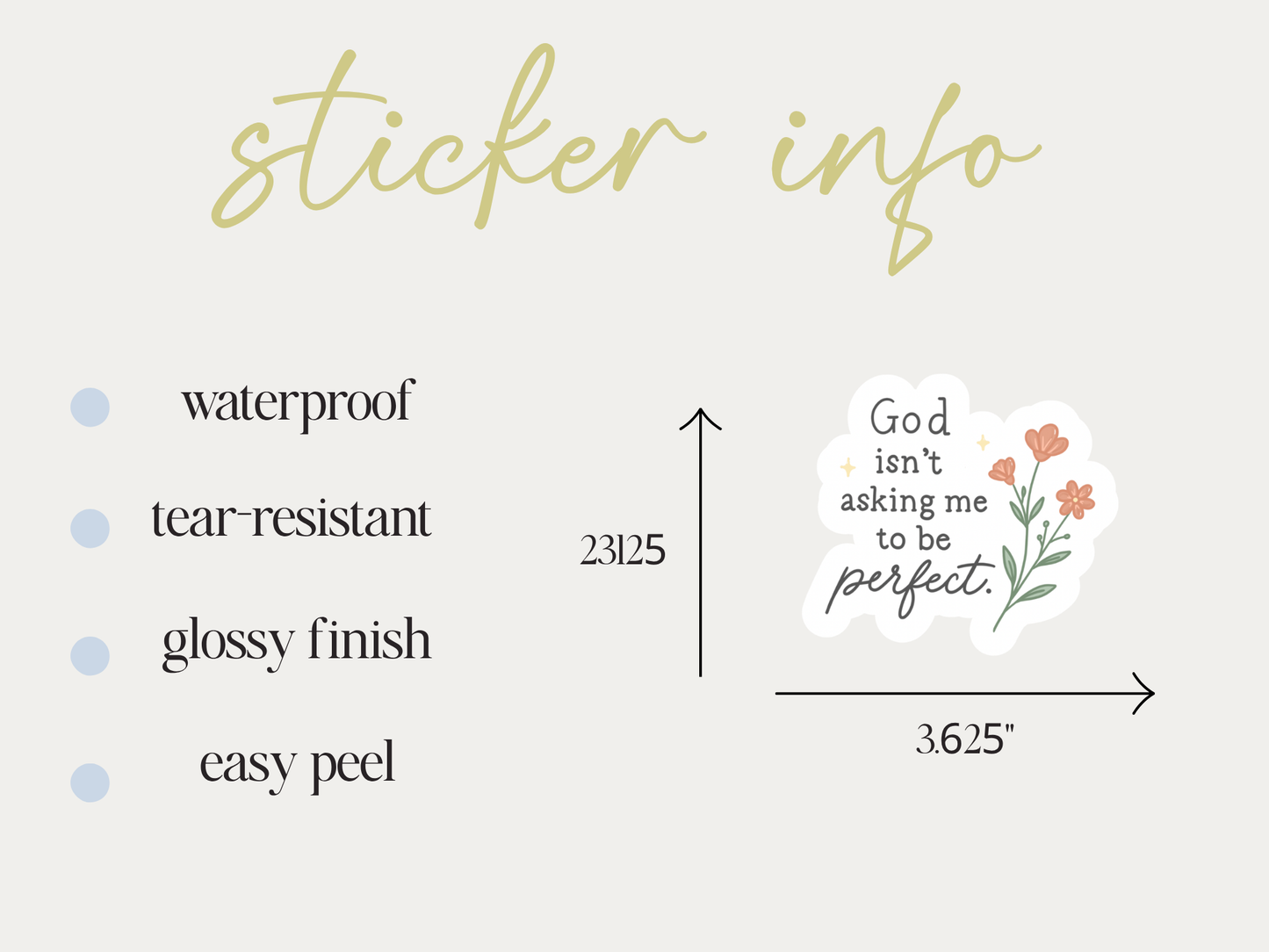 God Isn't Asking Me to Be Perfect Sticker