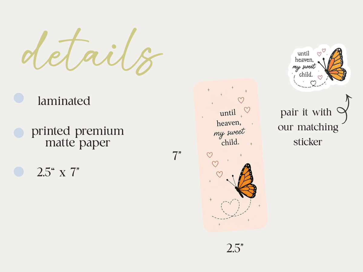 Until heaven my sweet child bookmark size information