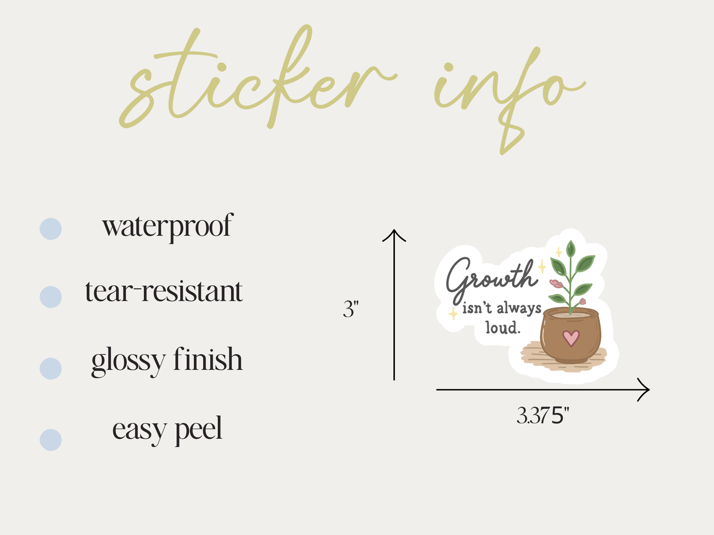 Growth Isn't Always Loud Sticker