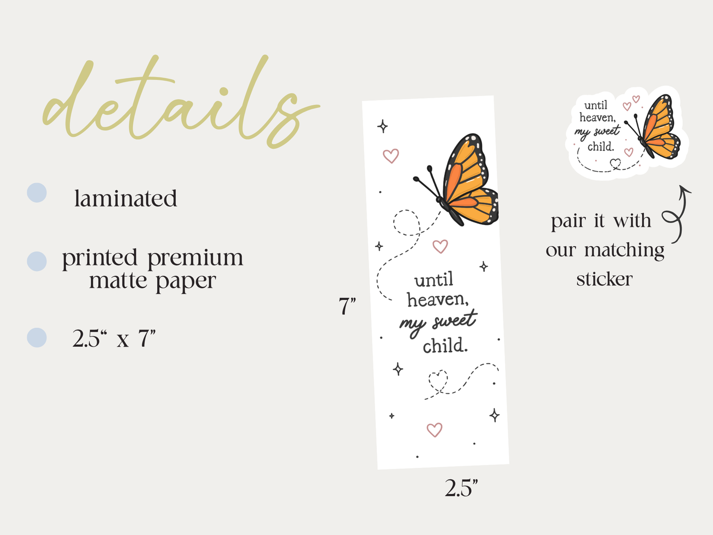 Until Heaven, My Sweet Child Bookmark