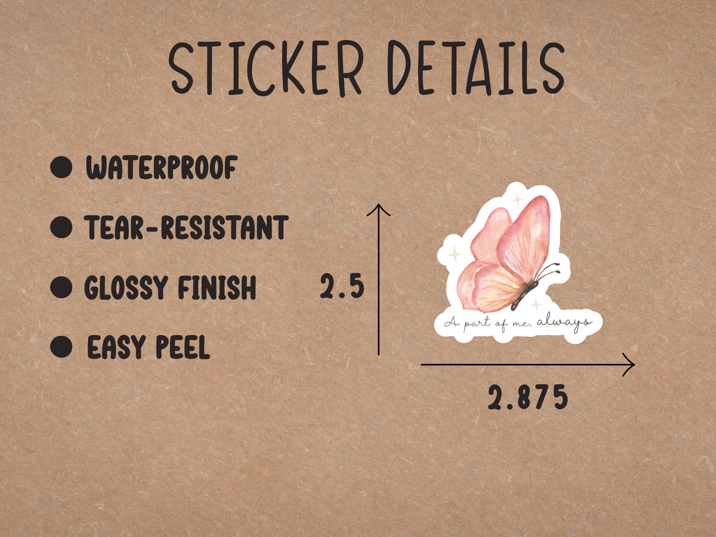 A Part of Me, Always Butterfly Sticker