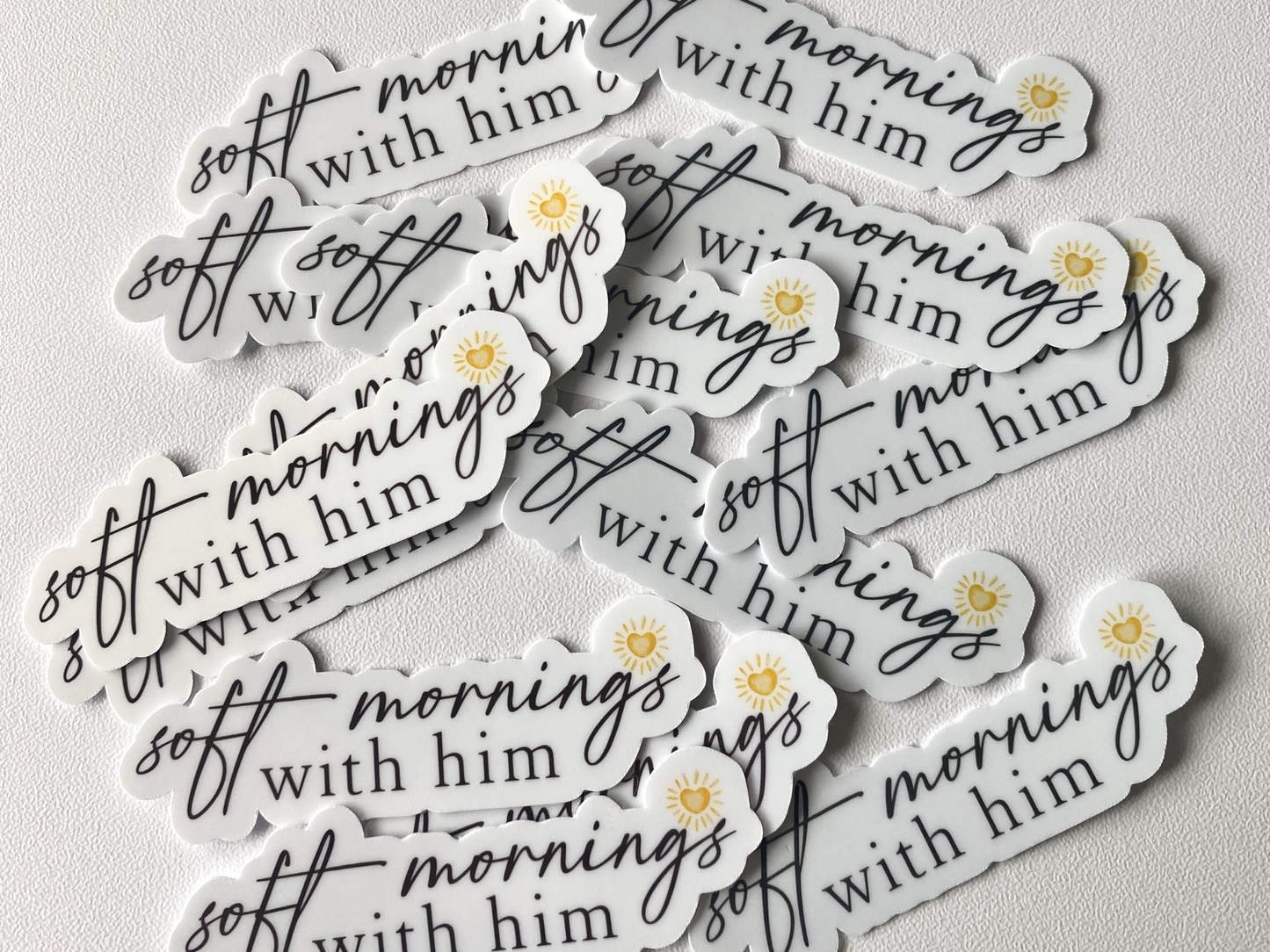 Soft Mornings With Him Sticker