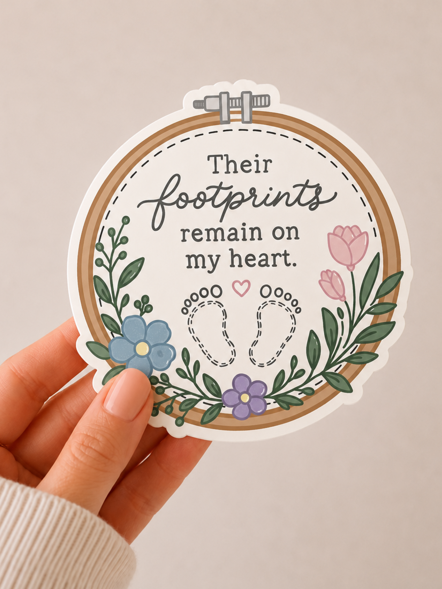Their Footprints Remain on My Heart Sticker