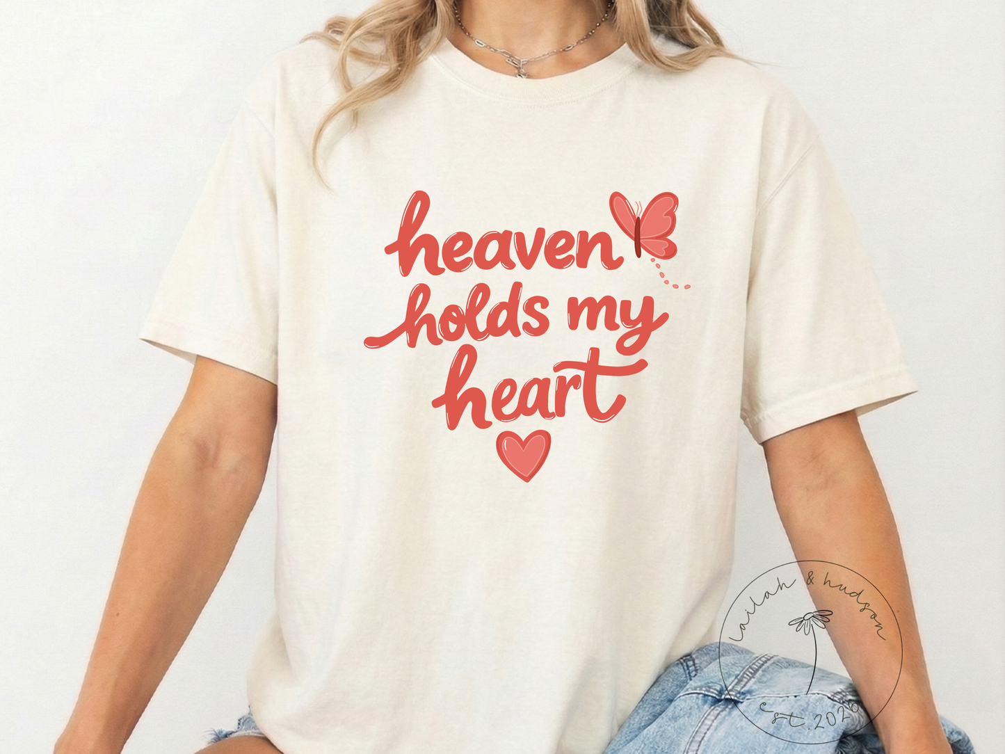 Heaven Holds My Heart - Angel Mama Tee