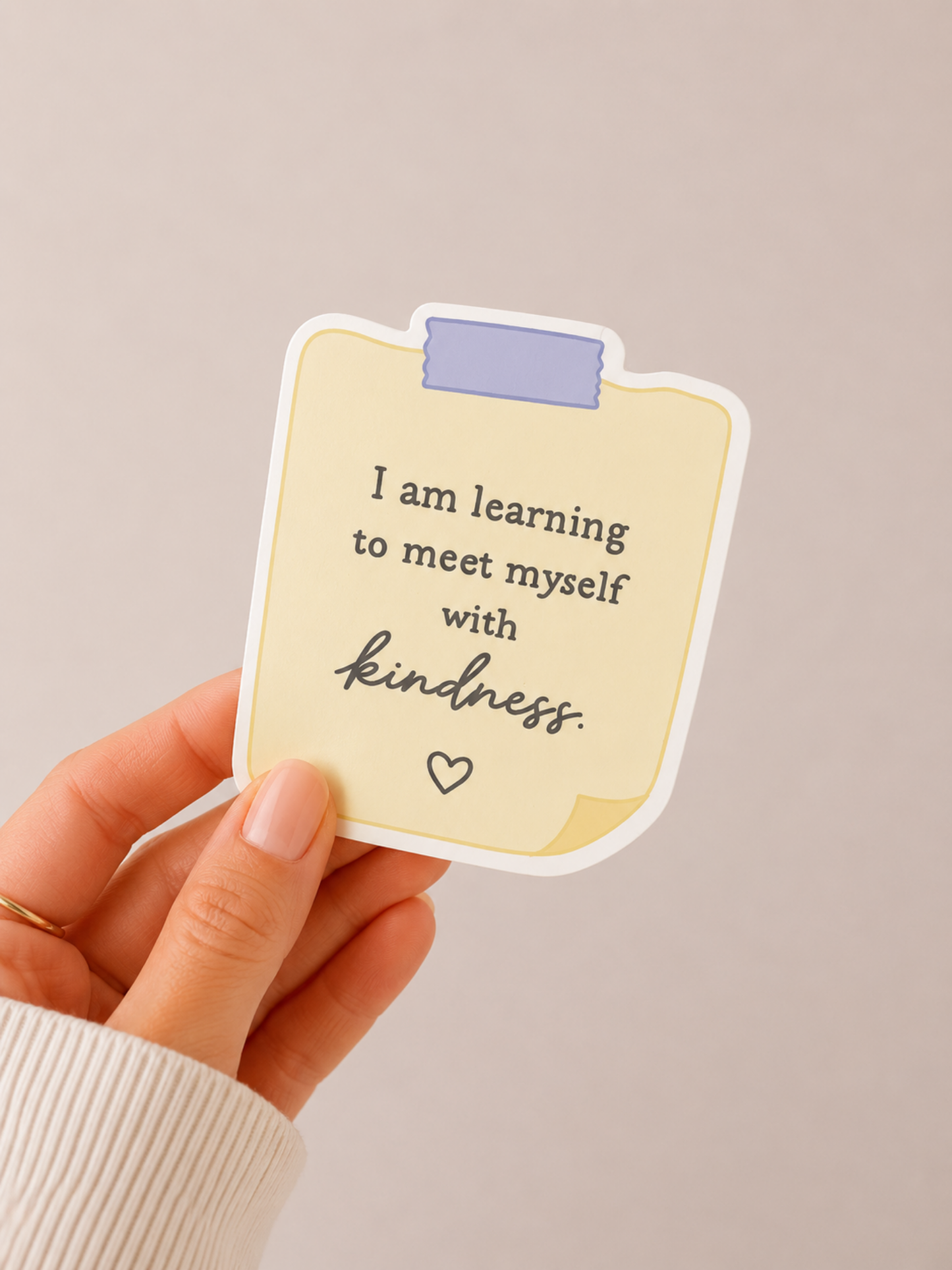 I Am Learning to Meet Myself With Kindness Sticker