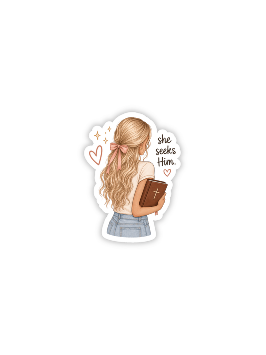 She Seeks Him Sticker