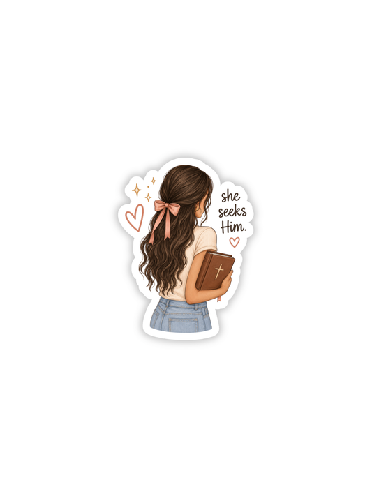 She Seeks Him Sticker