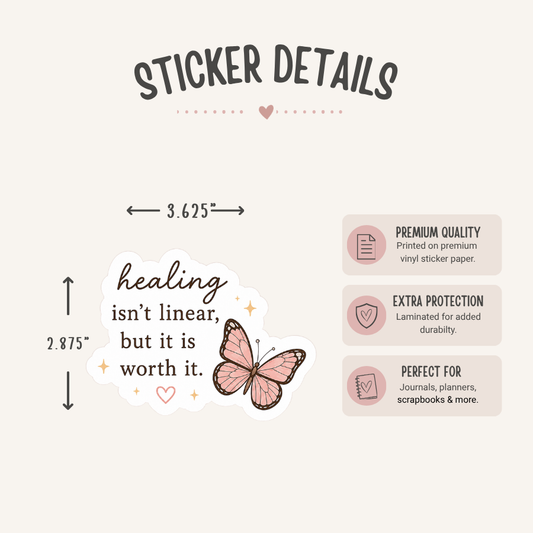 Healing Isn't Linear Sticker