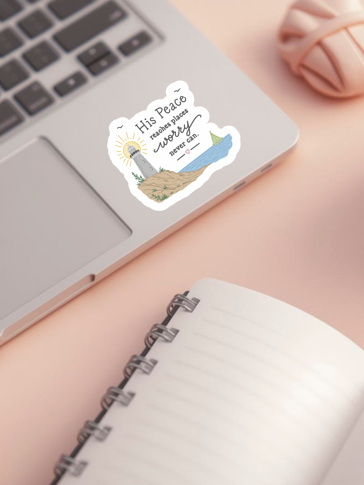 His Peace Reaches Places Worry Never Can Sticker