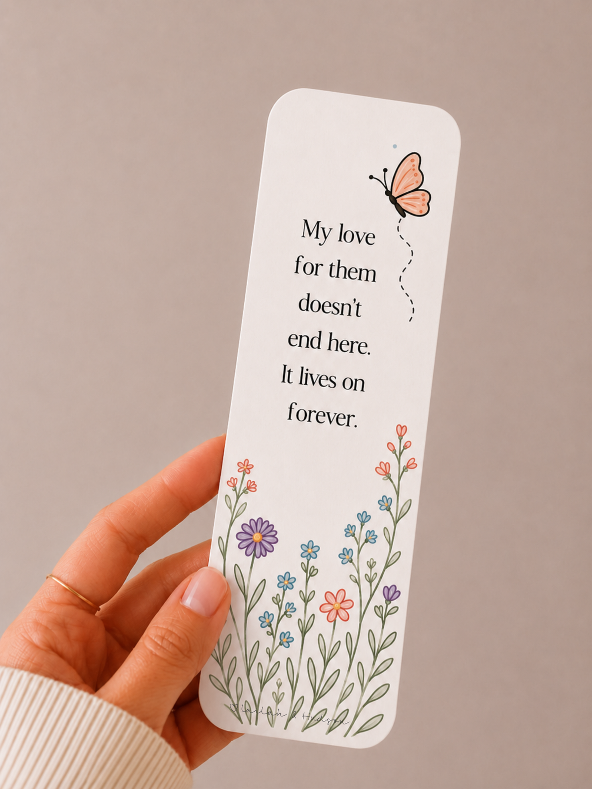 Back of I am still their mother bookmark 