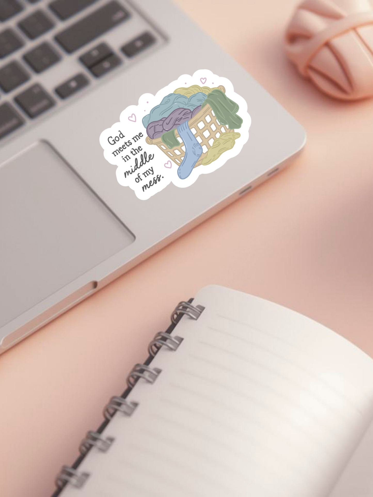 God Meets Me in the Middle of My Mess Sticker