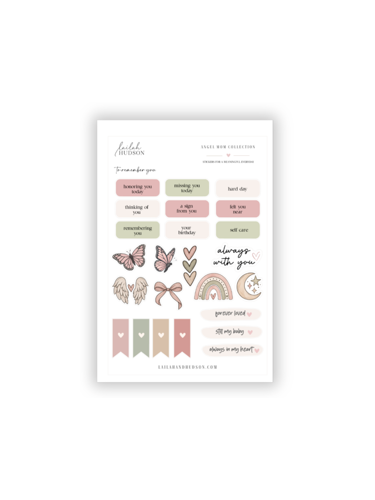 Angel Mom Remembrance & Journaling Sticker Set