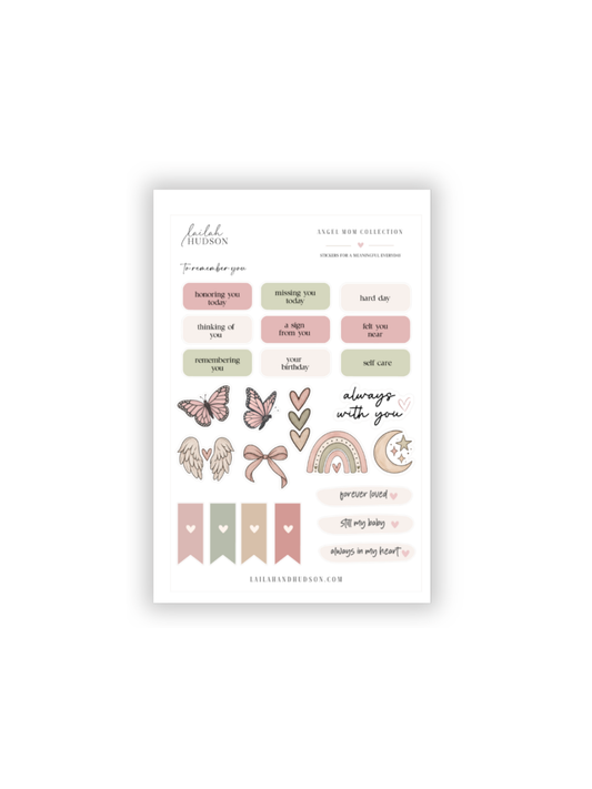 Angel Mom Remembrance & Journaling Sticker Set