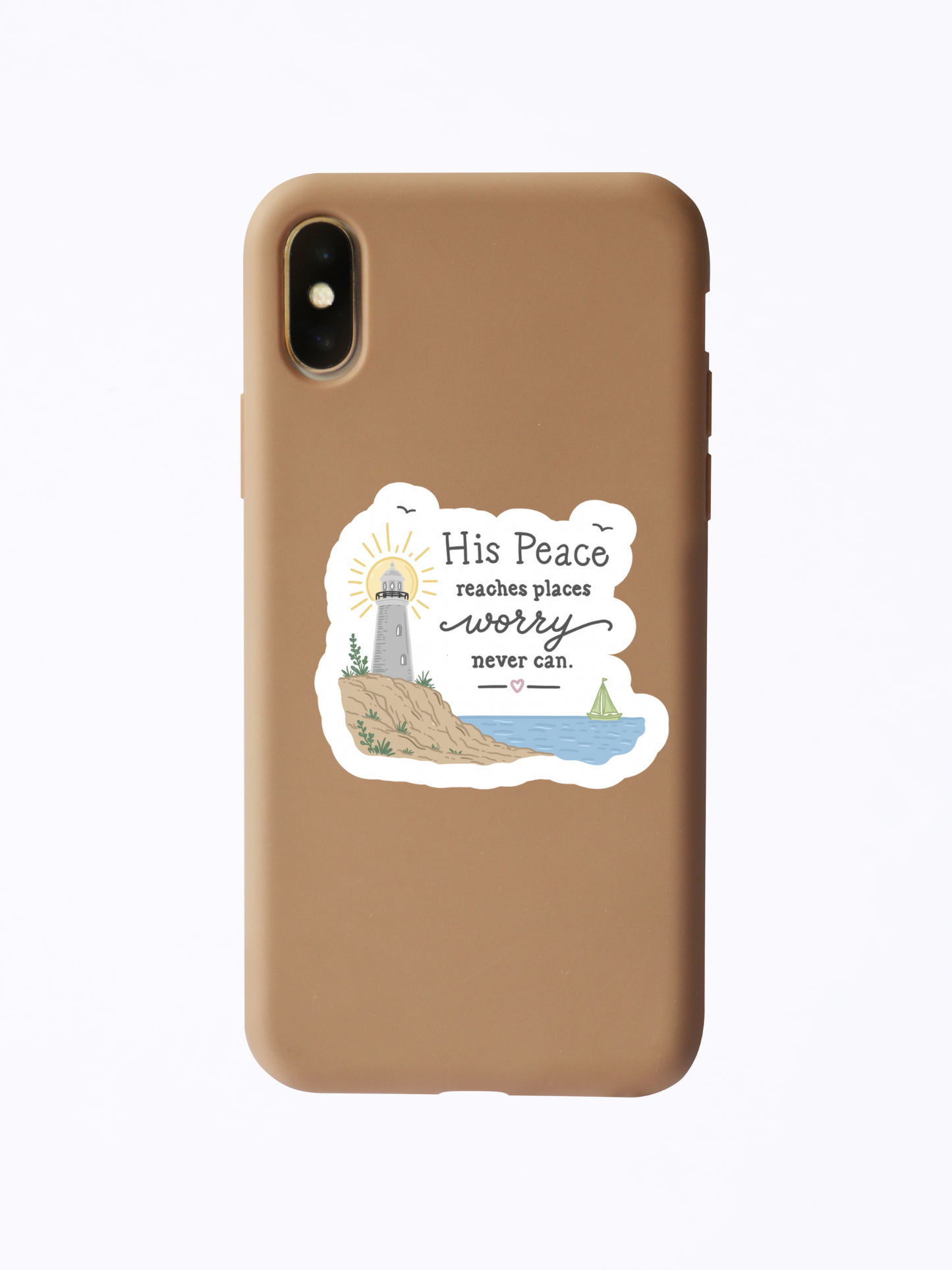 His Peace Reaches Places Worry Never Can Sticker