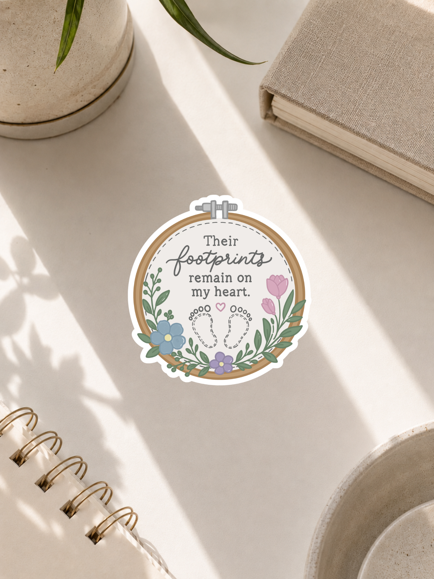 Their Footprints Remain on My Heart Sticker