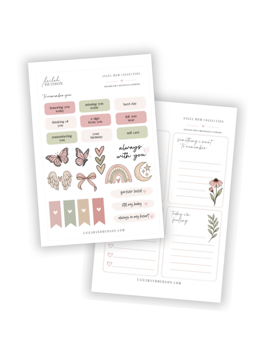 Angel Mom Remembrance & Journaling Sticker Set