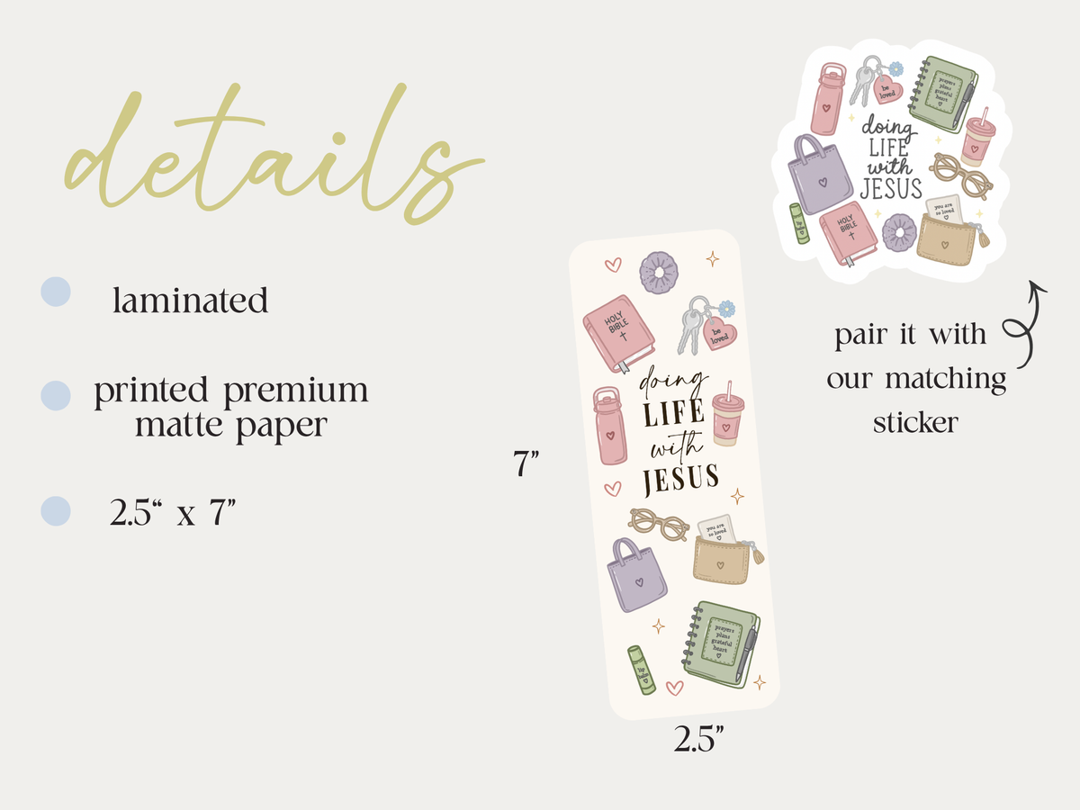 Doing life with Jesus Bookmark information