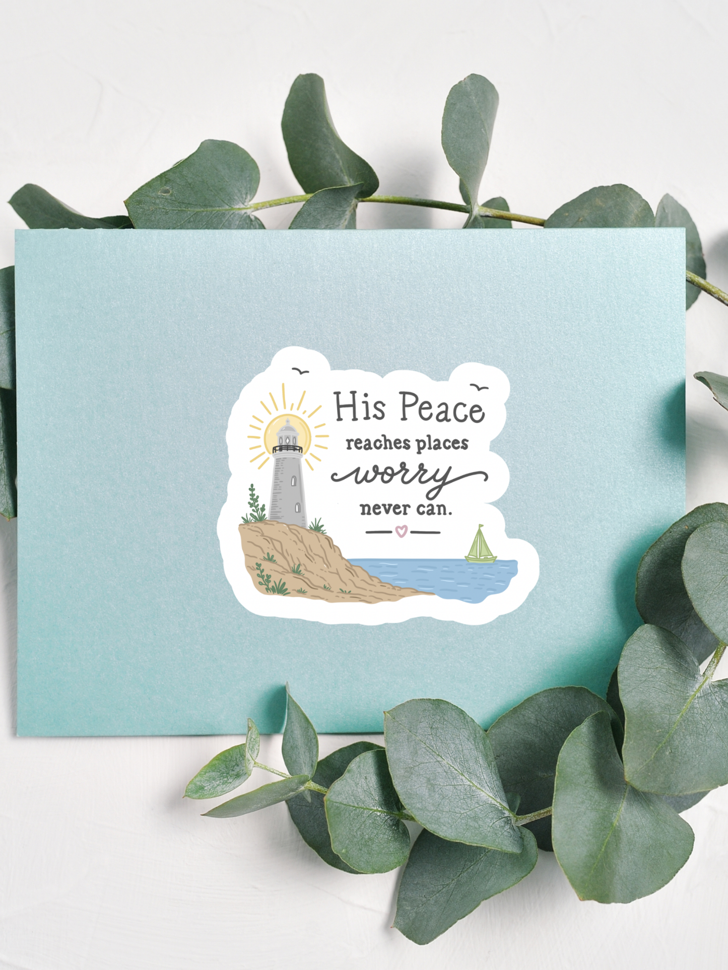 His Peace Reaches Places Worry Never Can Sticker