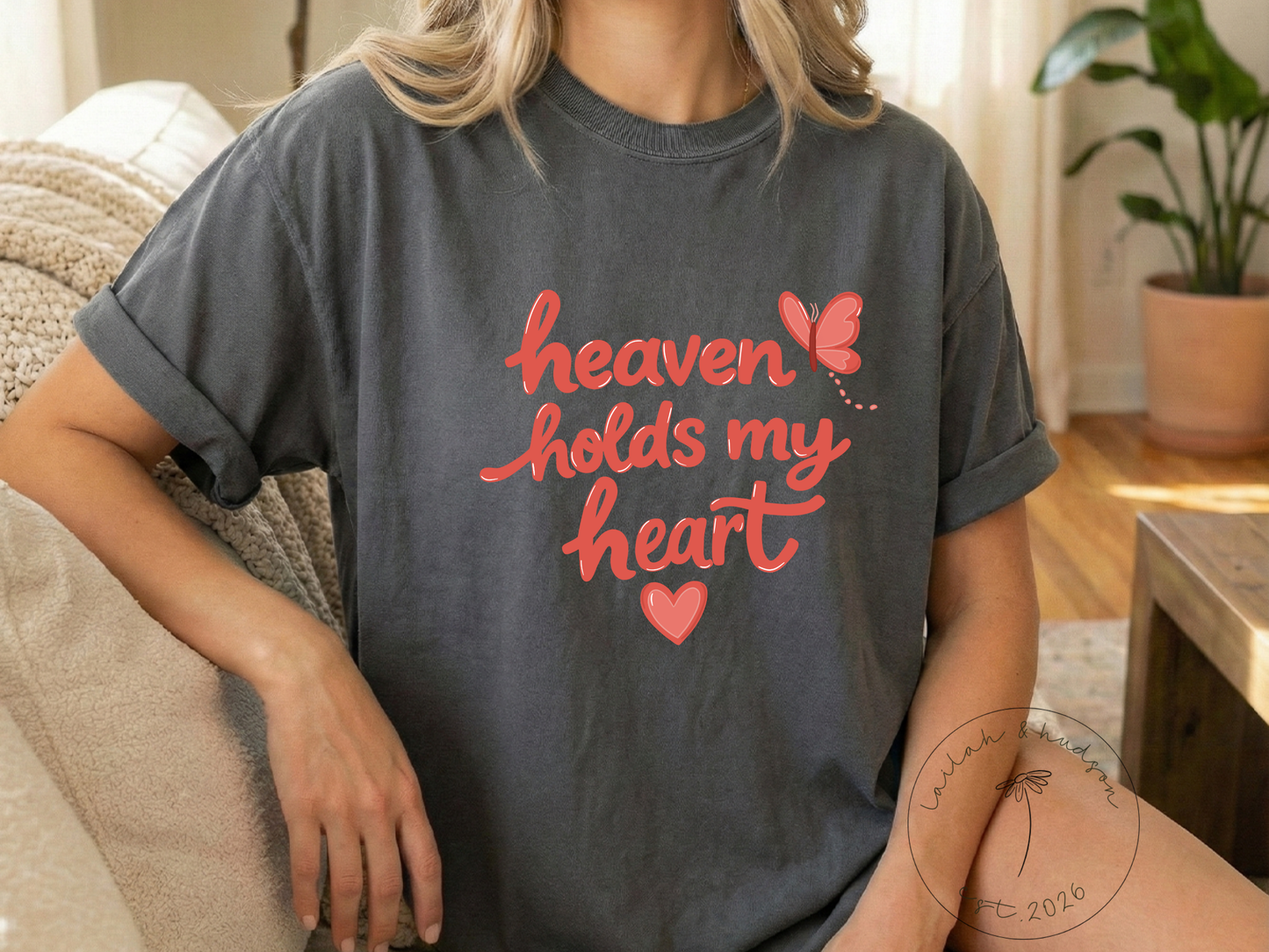 Heaven Holds My Heart - Angel Mama Tee