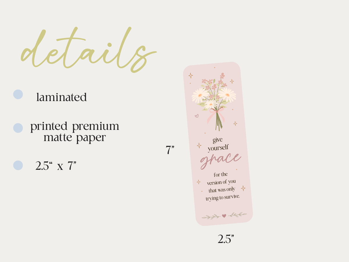 Give yourself grace bookmark information