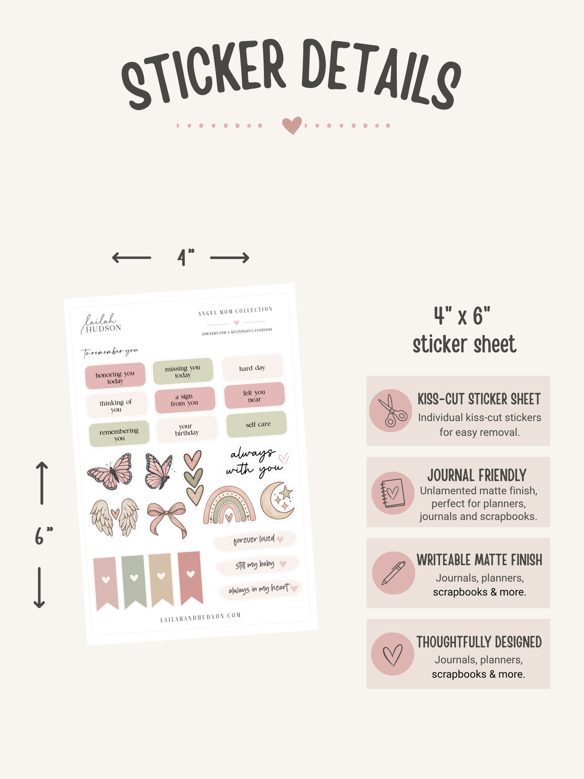 Angel Mom Remembrance & Journaling Sticker Set