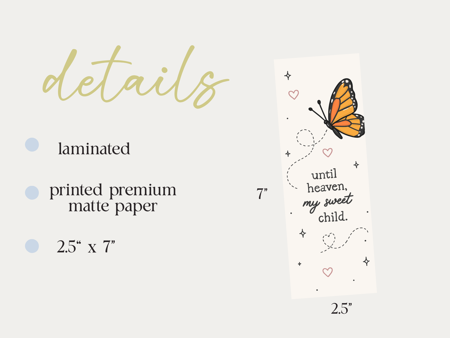 Until Heaven, My Sweet Child Bookmark