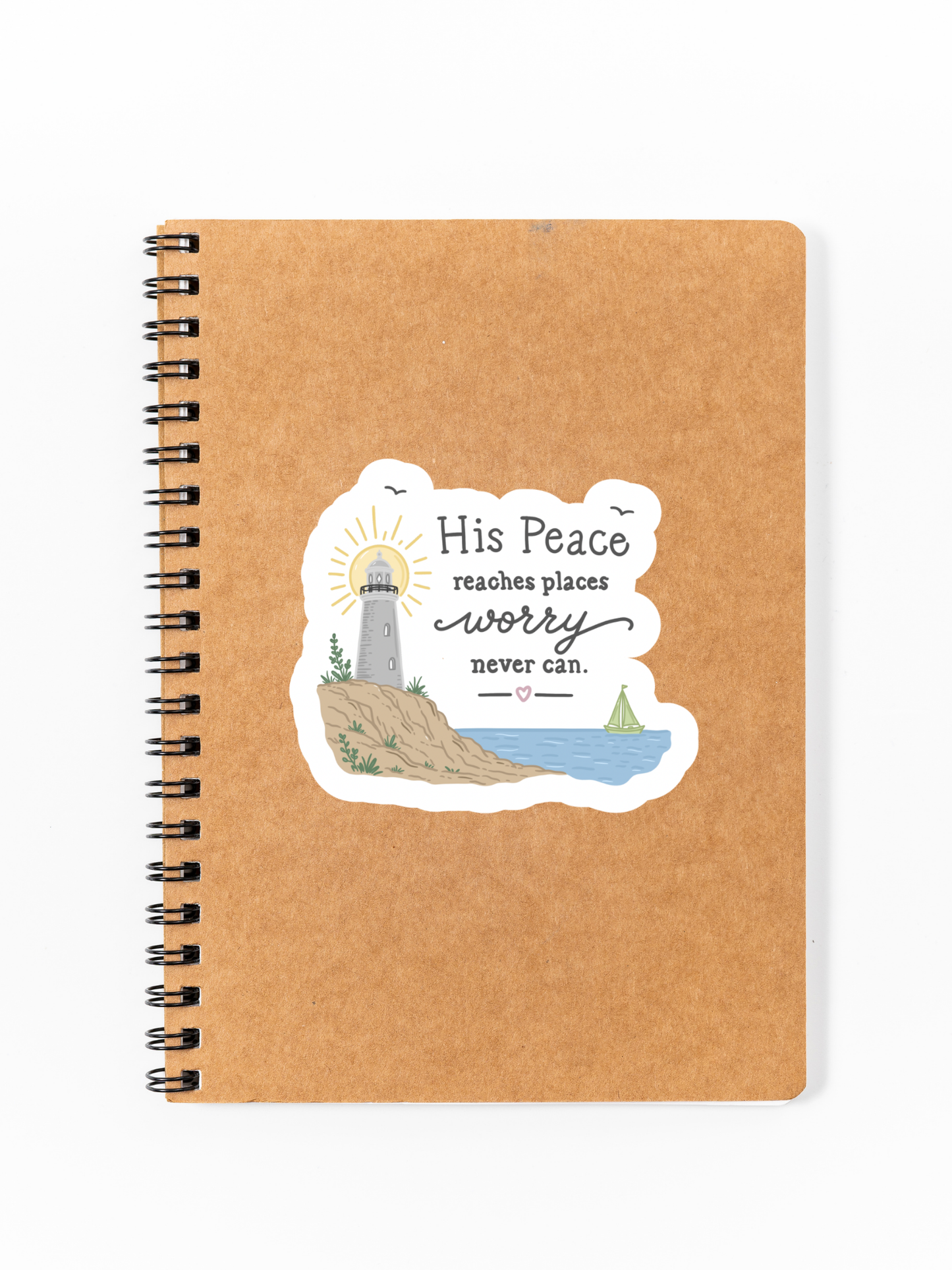 His Peace Reaches Places Worry Never Can Sticker