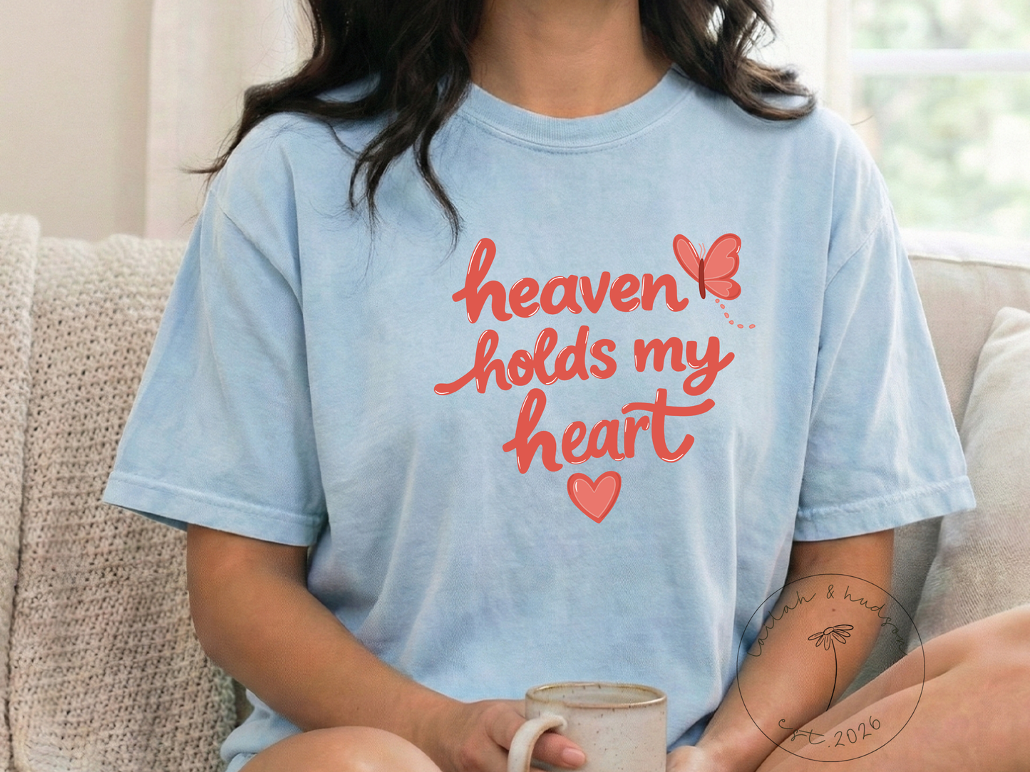 Heaven Holds My Heart - Angel Mama Tee
