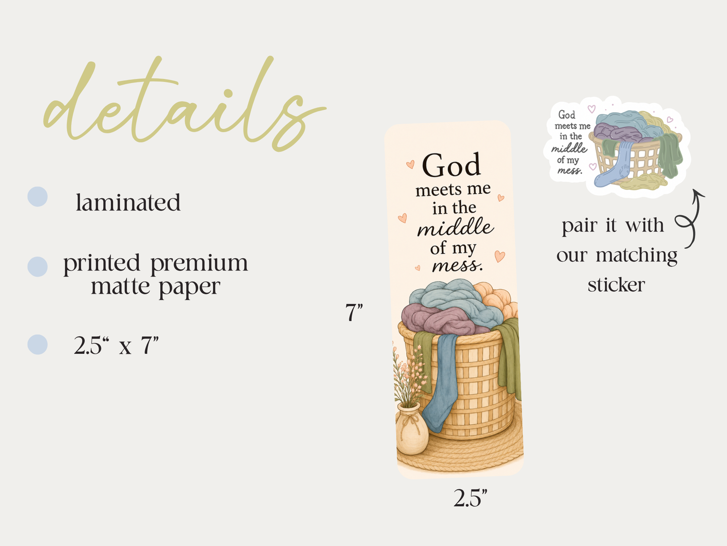 God Meets Me in the Middle of My Mess Bookmark