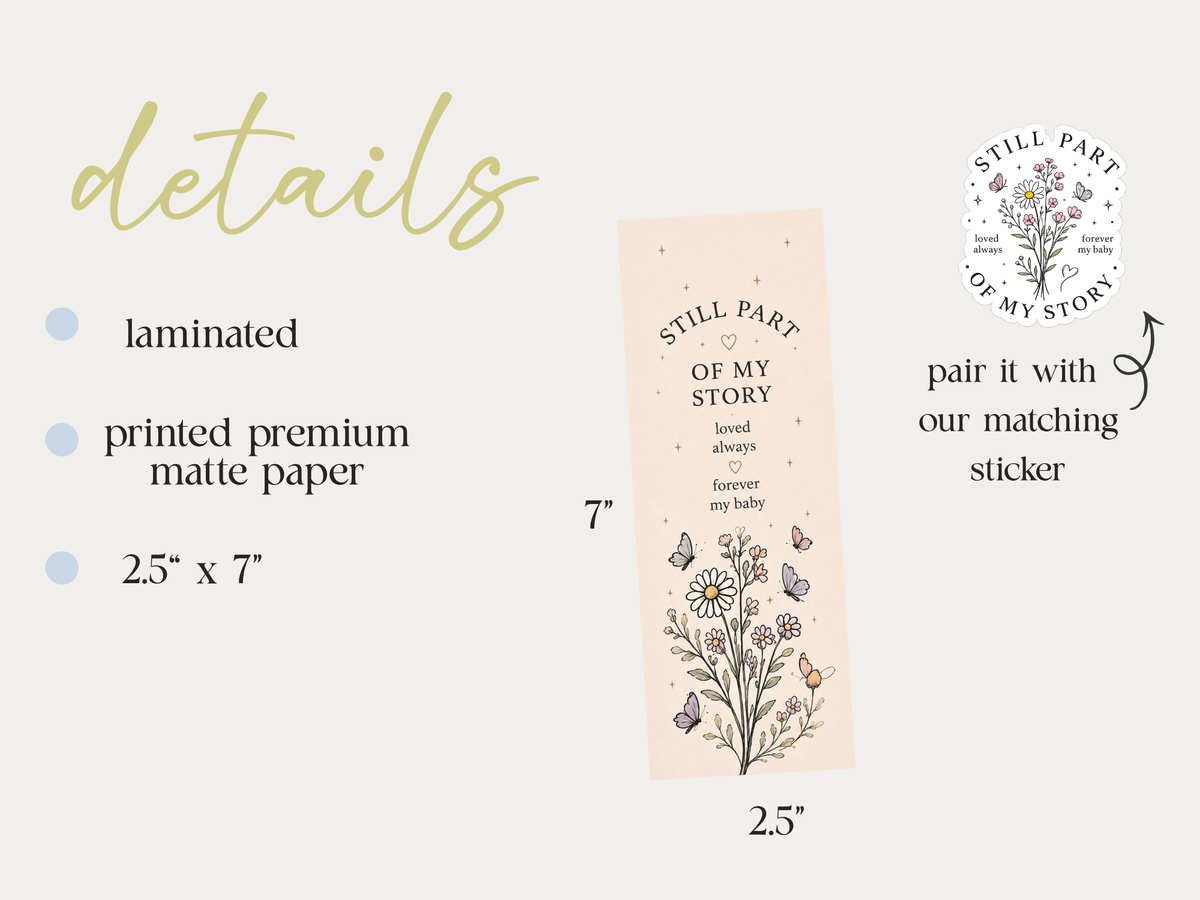 Still part of my story bookmark size information