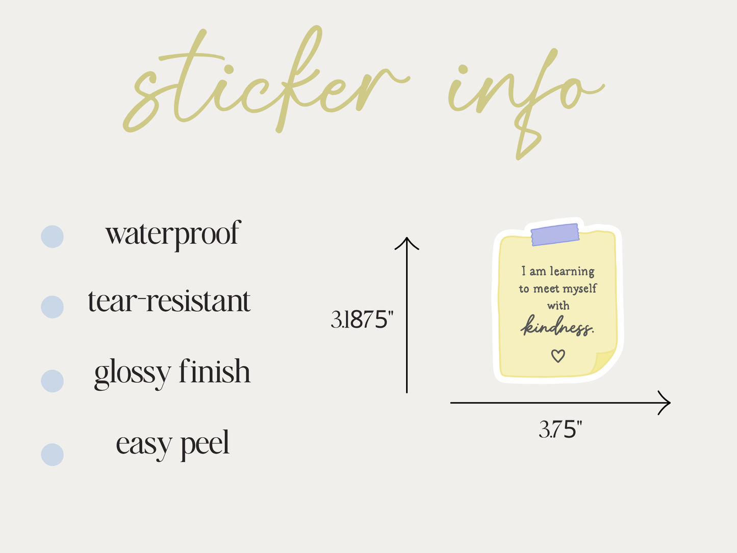 I Am Learning to Meet Myself With Kindness Sticker