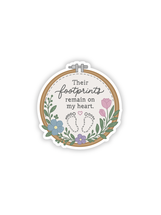 Their Footprints Remain on My Heart Sticker