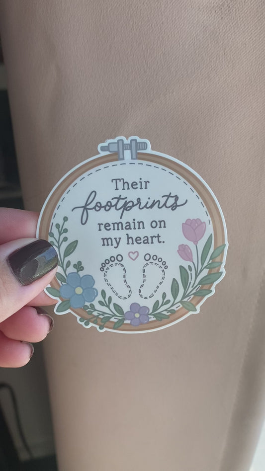Their Footprints Remain on My Heart Sticker